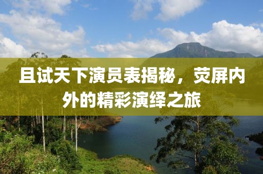 且试天下演员表揭秘，荧屏内外的精彩演绎之旅