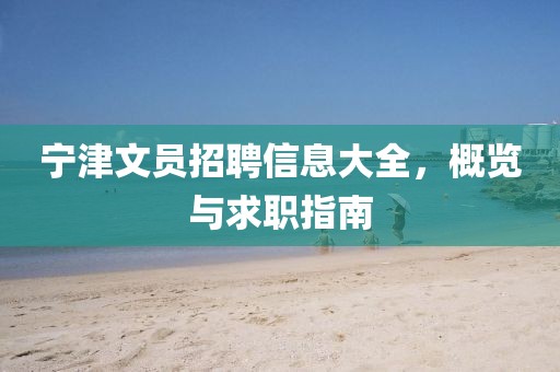 宁津文员招聘信息大全，概览与求职指南