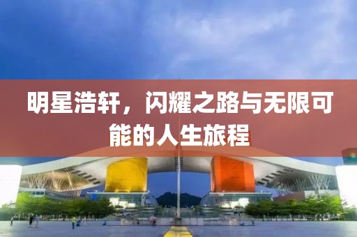 明星浩轩，闪耀之路与无限可能的人生旅程