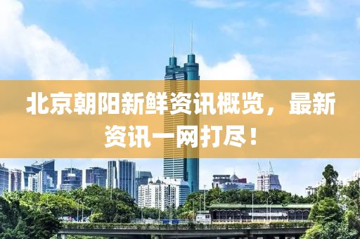北京朝阳新鲜资讯概览，最新资讯一网打尽！