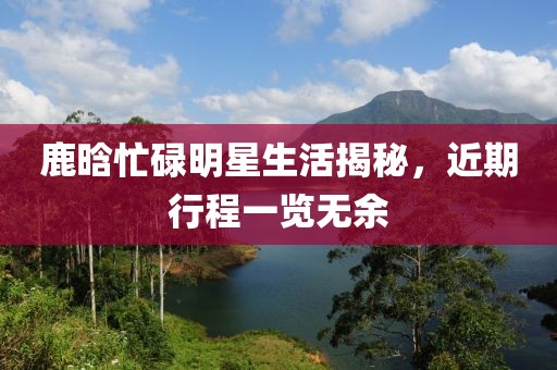 鹿晗忙碌明星生活揭秘，近期行程一览无余