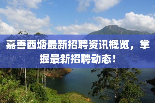 嘉善西塘最新招聘资讯概览，掌握最新招聘动态！