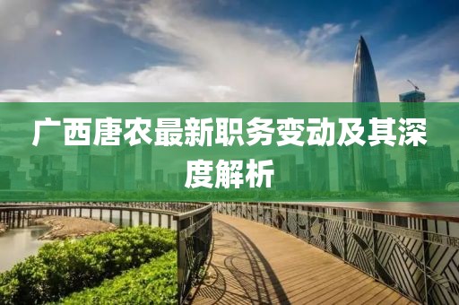 广西唐农最新职务变动及其深度解析