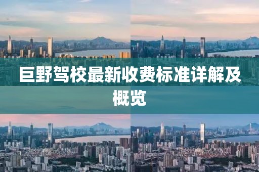 巨野驾校最新收费标准详解及概览