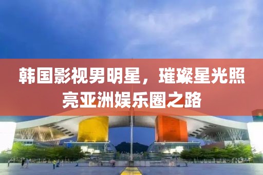 韩国影视男明星，璀璨星光照亮亚洲娱乐圈之路