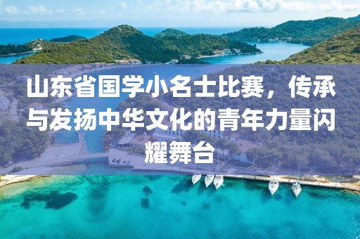 山东省国学小名士比赛，传承与发扬中华文化的青年力量闪耀舞台