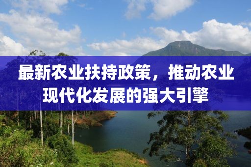 最新农业扶持政策，推动农业现代化发展的强大引擎