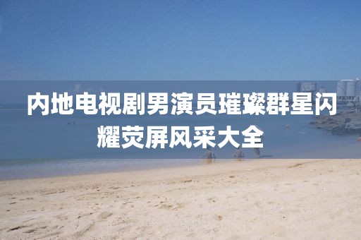 内地电视剧男演员璀璨群星闪耀荧屏风采大全
